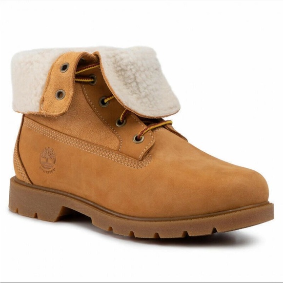 Timberland Linden Woods Waterproof Fold-Down Teddy Fleece Boots 8.5 Women’s - Picture 2 of 15